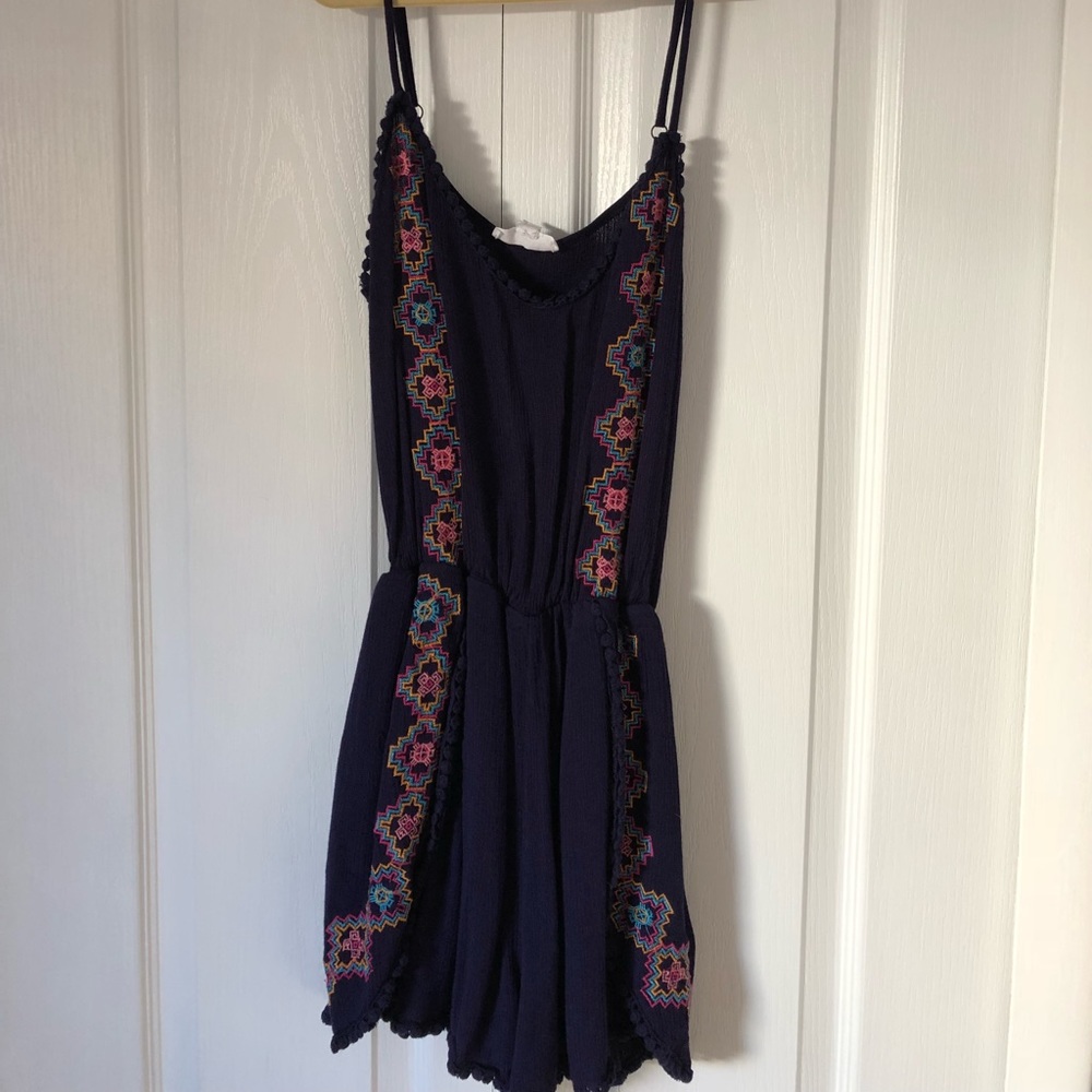Dillard’s Embroidered Navy Romper